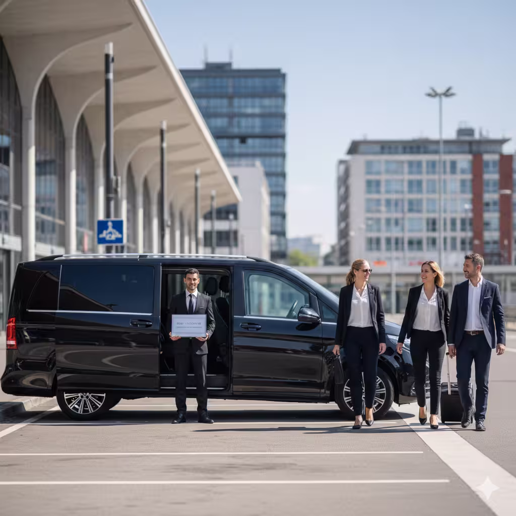 Accueil personnalisé Taxi Van Lyon Perrache avec pancarte pour séminaire